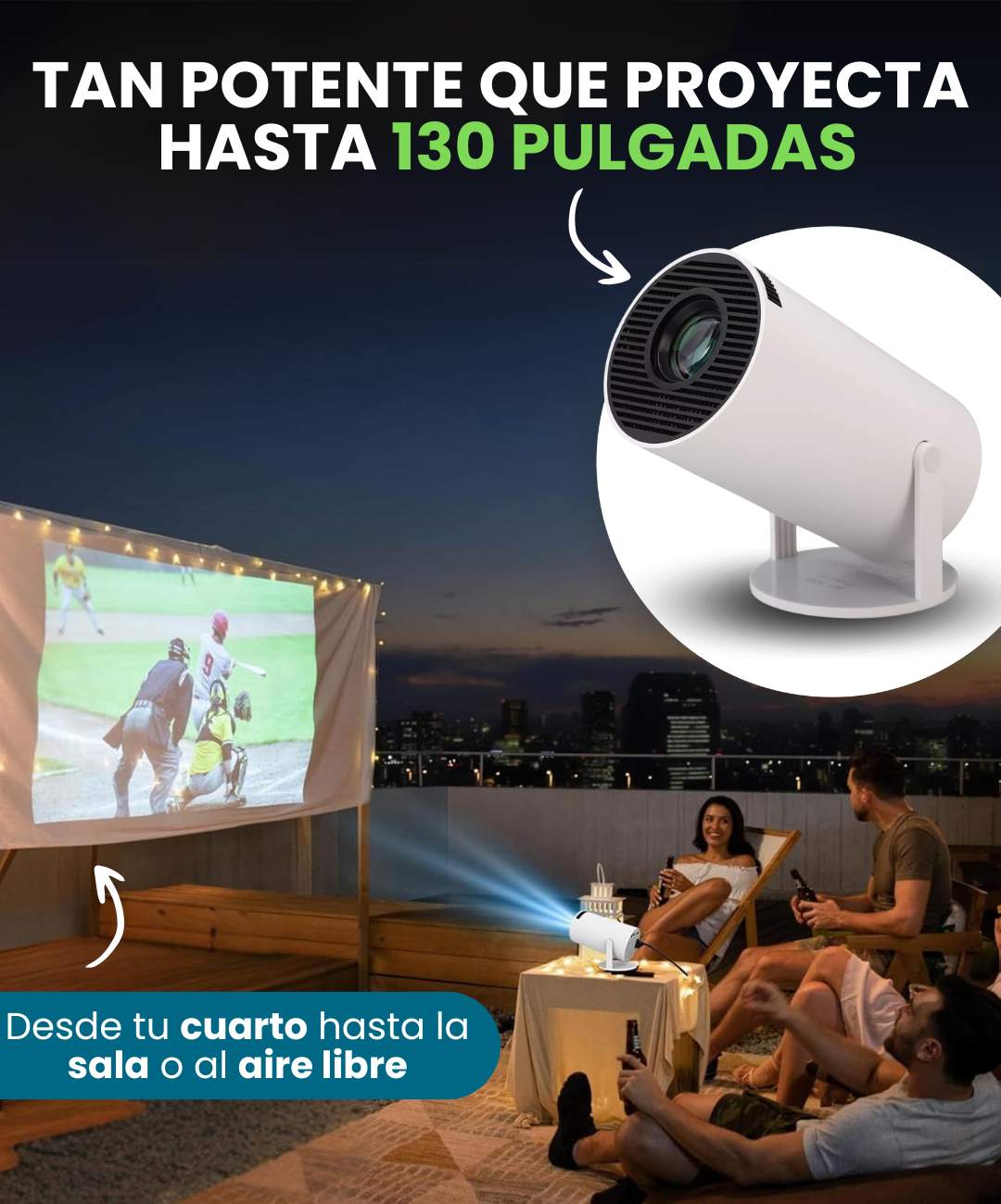 📽️ Proyector HY300 Android + Control Remoto | Hasta 200” en HD 🛒 ¡Transforma tu sala en cine o tu aula en una experiencia WOW!